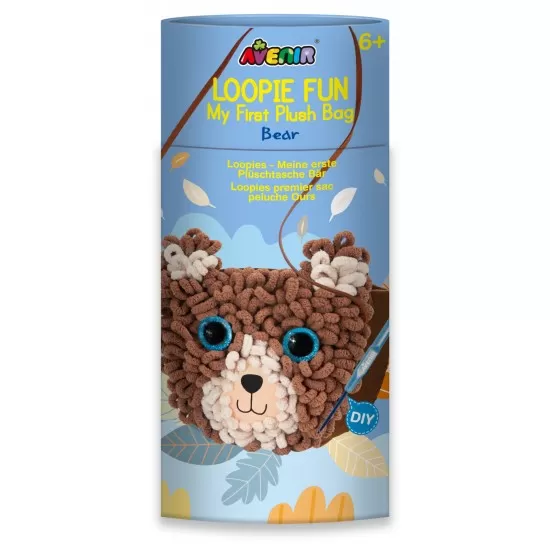 Set creativ DIY Loopie Fun - Prima mea geanta de plus bucle Ursulet Set creativ DIY Loopie Fun - Prima mea geanta de plus bucle Ursulet