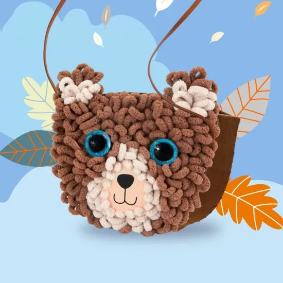 Set creativ DIY Loopie Fun - Prima mea geanta de plus bucle Ursulet Set creativ DIY Loopie Fun - Prima mea geanta de plus bucle Ursulet
