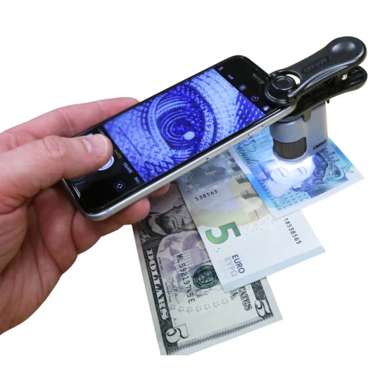 Microscop de buzunar cu adaptor pentru smartphone, marire 20x, MicroMini Microscop de buzunar cu adaptor pentru smartphone, marire 20x, MicroMini