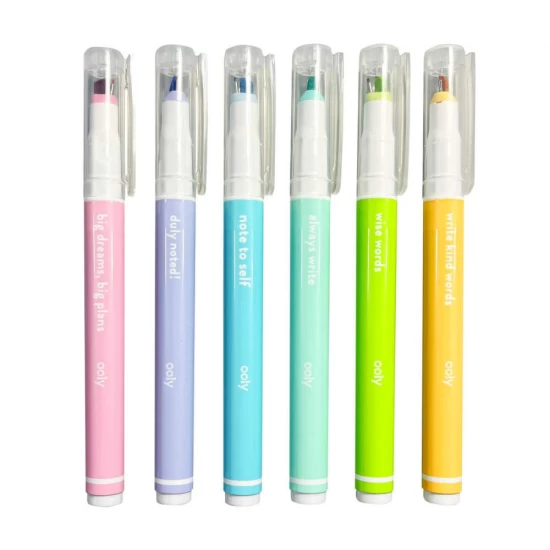 Set 6 pixuri cu varf microfin si markere 2-in-1 Set 6 pixuri cu varf microfin si markere 2-in-1