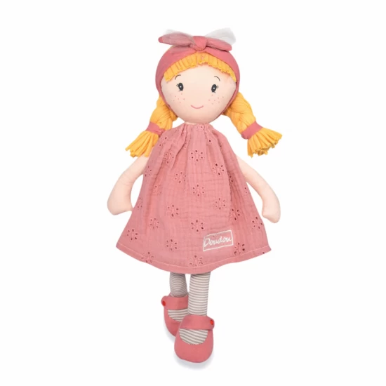 Papusa Suzete 36 cm, material textil, roz