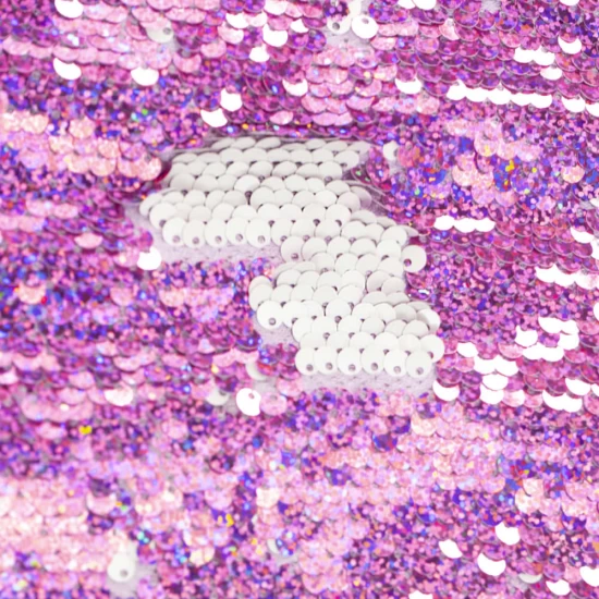 Penar rulabil Girabrilla cu paiete reversibile si set 12 pixuri gel + 6 markere duble Pink