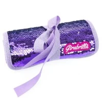 Penar rulabil Girabrilla  cu paiete reversibile si set 12 pixuri gel + 6 markere duble Purple