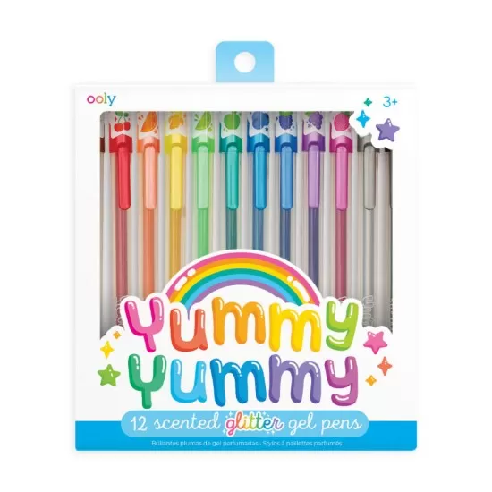 Set 12 pixuri cu gel colorate cu sclipici, parfumate, 2.0 Yummy Yummy Set 12 pixuri cu gel colorate cu sclipici, parfumate, 2.0 Yummy Yummy