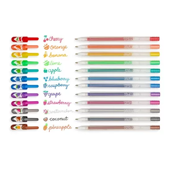 Set 12 pixuri cu gel colorate cu sclipici, parfumate, 2.0 Yummy Yummy Set 12 pixuri cu gel colorate cu sclipici, parfumate, 2.0 Yummy Yummy