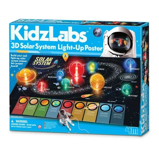 Poster Luminos 3D cu Sistemul Solar KidzLabs Poster Luminos 3D cu Sistemul Solar KidzLabs