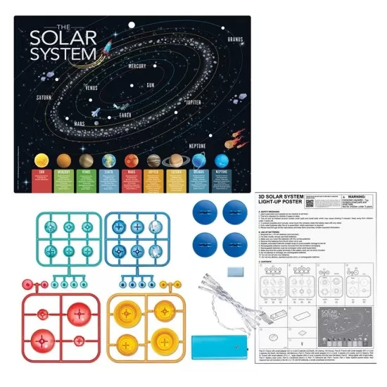 Poster Luminos 3D cu Sistemul Solar KidzLabs Poster Luminos 3D cu Sistemul Solar KidzLabs
