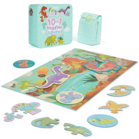 Puzzle progresiv Toddler 10 in 1, Boppi - Dinozauri