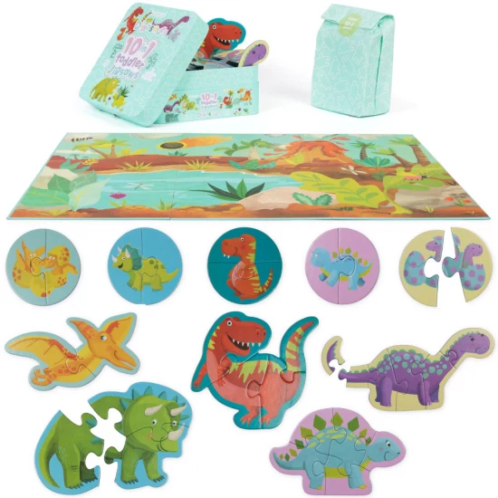 Puzzle progresiv Toddler 10 in 1, Boppi - Dinozauri