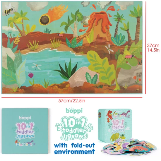 Puzzle progresiv Toddler 10 in 1, Boppi - Dinozauri