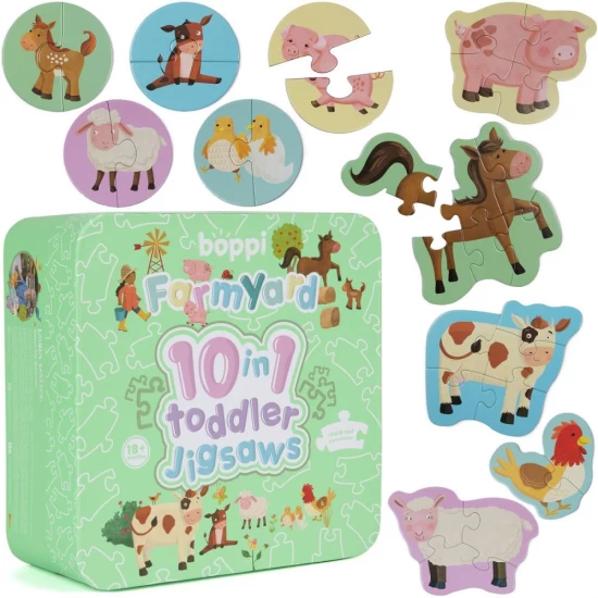 Puzzle progresiv Toddler 10 in 1, Boppi - Ferma Puzzle progresiv Toddler 10 in 1, Boppi - Ferma