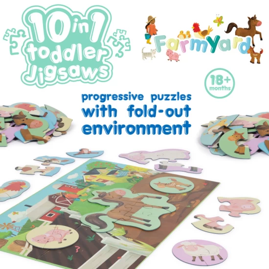 Puzzle progresiv Toddler 10 in 1, Boppi - Ferma Puzzle progresiv Toddler 10 in 1, Boppi - Ferma