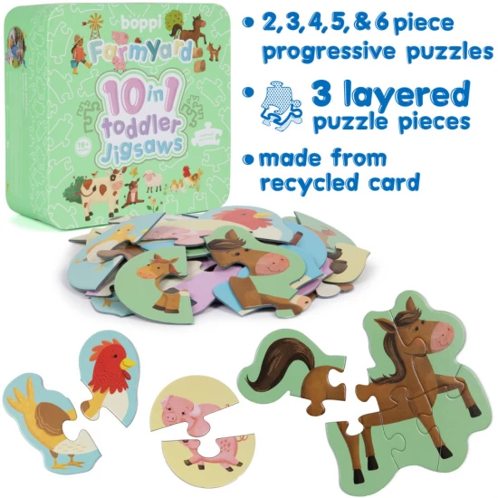 Puzzle progresiv Toddler 10 in 1, Boppi - Ferma Puzzle progresiv Toddler 10 in 1, Boppi - Ferma