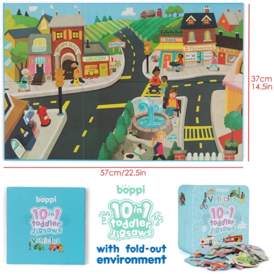 Puzzle progresiv Toddler 10 in 1, Boppi - Vehicule Puzzle progresiv Toddler 10 in 1, Boppi - Vehicule