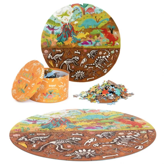 Puzzle rotund, 150 piese, Boppi - Dinozauri Puzzle rotund, 150 piese, Boppi - Dinozauri