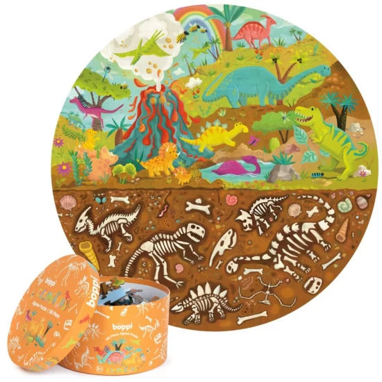 Puzzle rotund, 150 piese, Boppi - Dinozauri Puzzle rotund, 150 piese, Boppi - Dinozauri