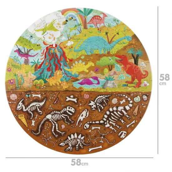 Puzzle rotund, 150 piese, Boppi - Dinozauri Puzzle rotund, 150 piese, Boppi - Dinozauri