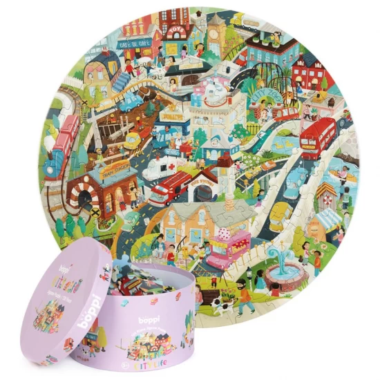 Puzzle rotund, 150 piese, Boppi - Orasul Puzzle rotund, 150 piese, Boppi - Orasul