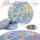 Puzzle rotund -  Harta Ilustrata a Lumii, 1000 de piese, Boppi
