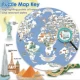Puzzle rotund -  Harta Ilustrata a Lumii, 1000 de piese, Boppi