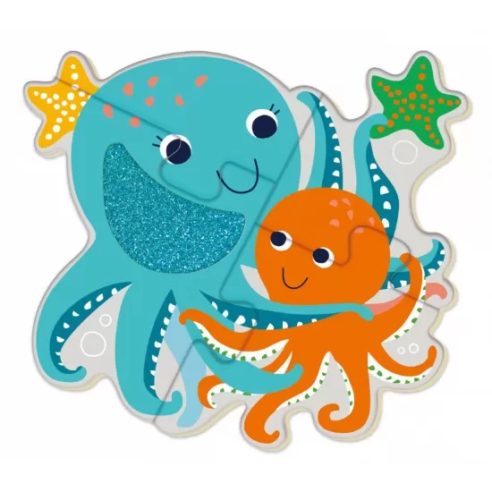 Puzzle tactil din lemn - Subacvatic Puzzle tactil din lemn - Subacvatic