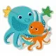 Puzzle tactil din lemn - Subacvatic Puzzle tactil din lemn - Subacvatic