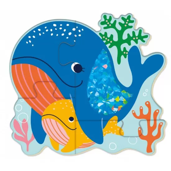 Puzzle tactil din lemn - Subacvatic Puzzle tactil din lemn - Subacvatic
