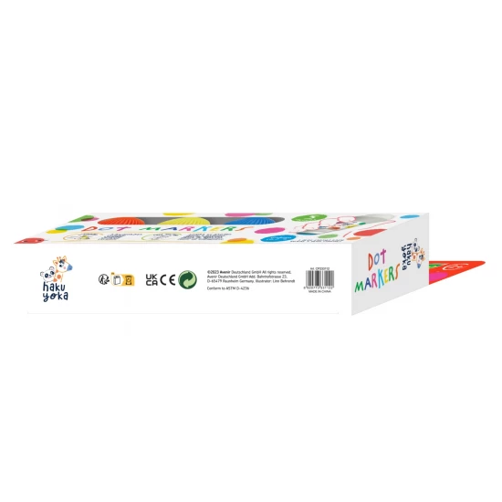 Set 5 carioci lavabile Dot Markers - culori clasice, Haku Yoka Set 5 carioci lavabile Dot Markers - culori clasice, Haku Yoka