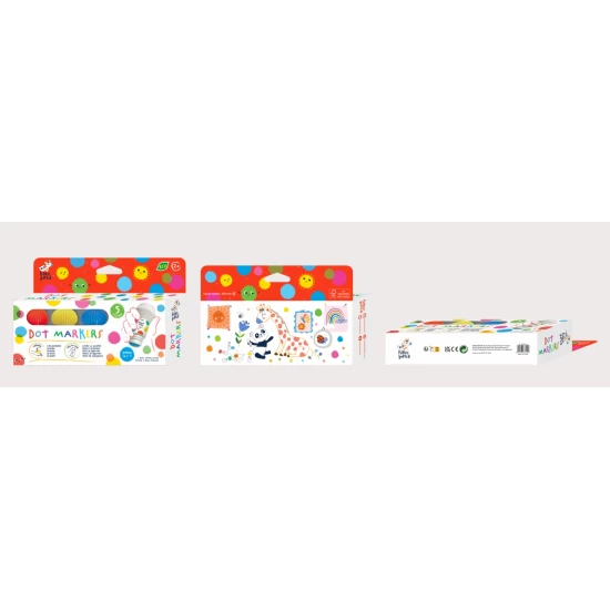Set 5 carioci lavabile Dot Markers - culori clasice, Haku Yoka Set 5 carioci lavabile Dot Markers - culori clasice, Haku Yoka