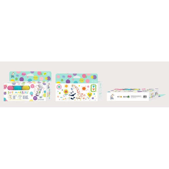 Set 5 carioci lavabile Dot Markers - culori pastel, Haku Yoka Set 5 carioci lavabile Dot Markers - culori pastel, Haku Yoka