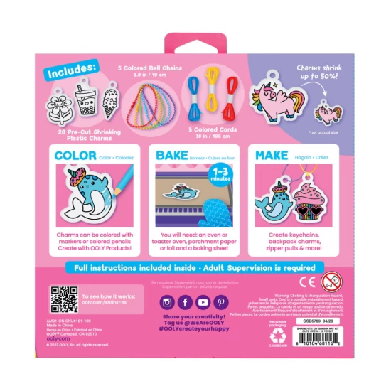 Set artistic DYI Shrink-Its! - Creaza brelocuri prin micsorare Cute Crew Set artistic DYI Shrink-Its! - Creaza brelocuri prin micsorare Cute Crew