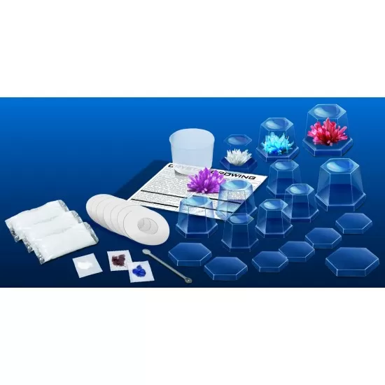 Set complet de experimente pentru crescut Cristale Set complet de experimente pentru crescut Cristale