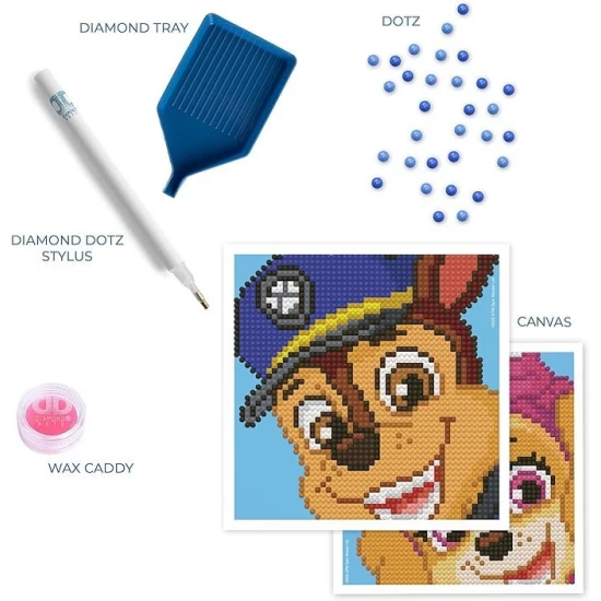 Set creativ 6 in 1 pictura cu diamante Patrula Catelusilor