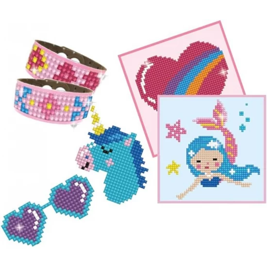 Set creativ 6 in 1 pictura cu diamante Sirena Set creativ 6 in 1 pictura cu diamante Sirena