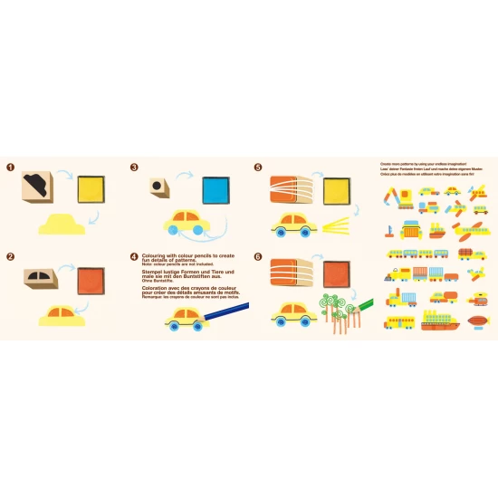 Set creativ cu stampile - Vehicule Set creativ cu stampile - Vehicule