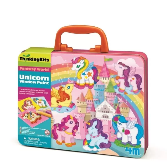 Set creativ cu vopsele pentru geam vitralii - Unicorni Set creativ cu vopsele pentru geam vitralii - Unicorni