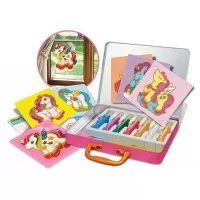 Set creativ cu vopsele pentru geam vitralii - Unicorni