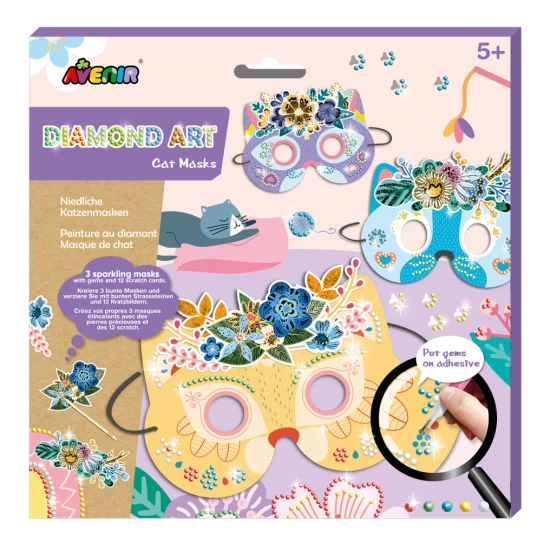 Set creativ DIY Masti cu diamante - Pisica Set creativ DIY Masti cu diamante - Pisica
