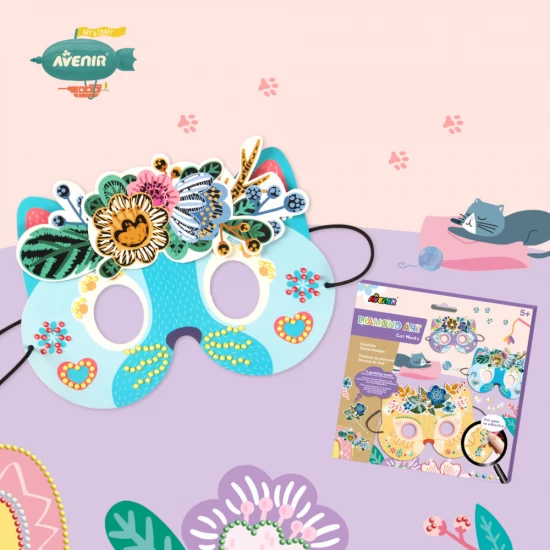 Set creativ DIY Masti cu diamante - Pisica Set creativ DIY Masti cu diamante - Pisica