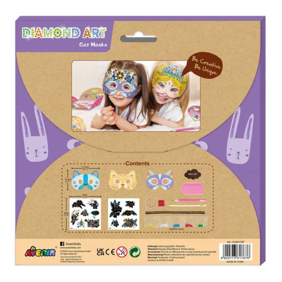 Set creativ DIY Masti cu diamante - Pisica Set creativ DIY Masti cu diamante - Pisica