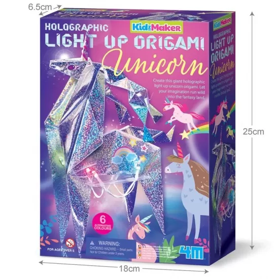 Set creativ - Origami holografic Unicorn cu iluminare Set creativ - Origami holografic Unicorn cu iluminare
