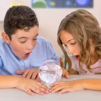 Set educativ STEM Aqua Dragons, Habitat Lumea subacvatica, acvariu asteroid cu LED-uri