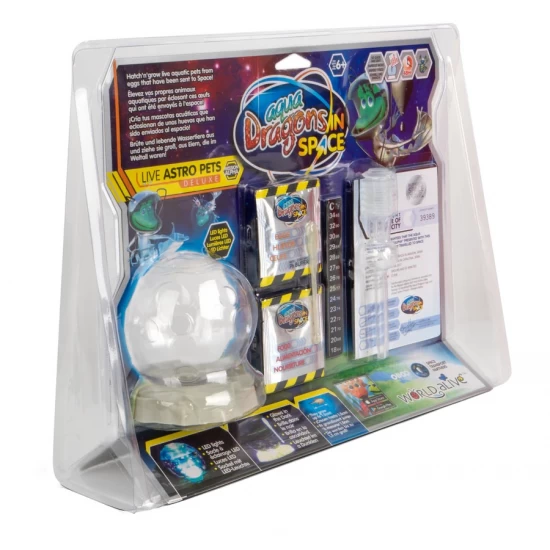 Set educativ STEM Aqua Dragons, Habitat Lumea subacvatica, acvariu asteroid Deluxe cu LED-uri