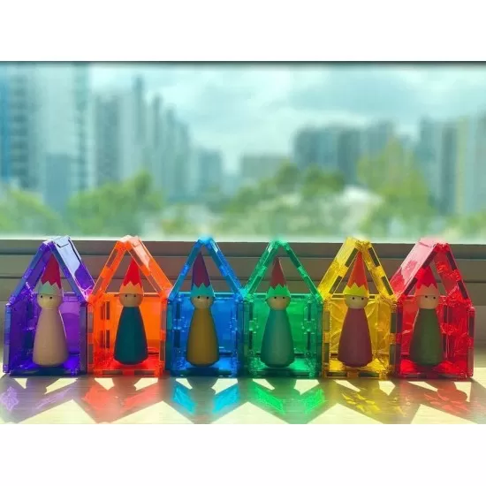Set magnetic Magblox - 101 piese magnetice de constructie transparente Set magnetic Magblox - 101 piese magnetice de constructie transparente