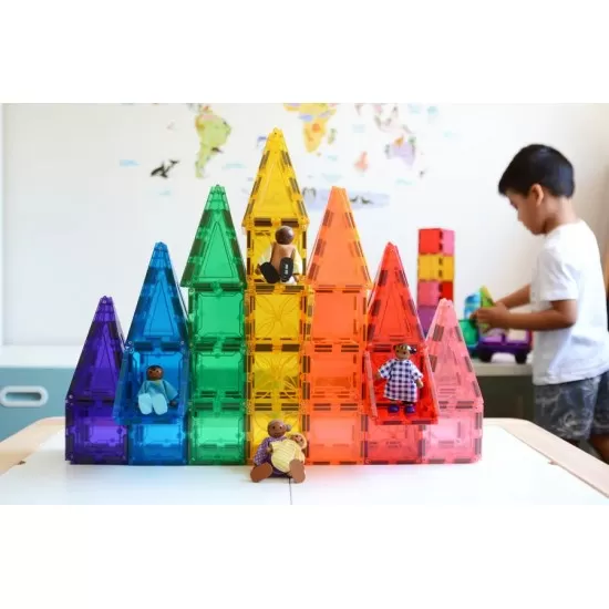 Set magnetic Magblox - 101 piese magnetice de constructie transparente Set magnetic Magblox - 101 piese magnetice de constructie transparente