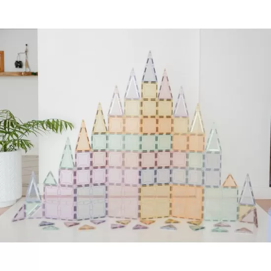 Set magnetic Magblox 102 piese magnetice de constructie Pastel transparente Set magnetic Magblox 102 piese magnetice de constructie Pastel transparente