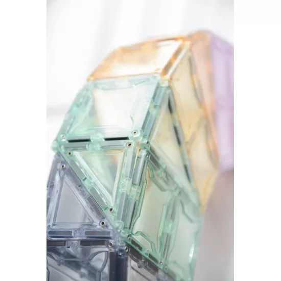 Set magnetic Magblox 102 piese magnetice de constructie Pastel transparente Set magnetic Magblox 102 piese magnetice de constructie Pastel transparente