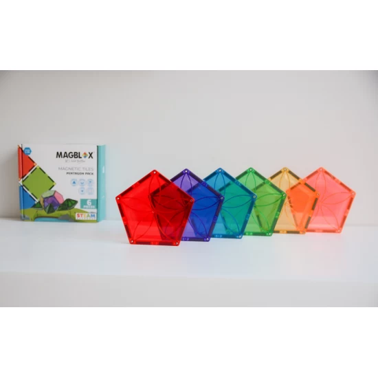 Set magnetic Magblox - 6 piese magnetice pentagon pentru constructie Set magnetic Magblox - 6 piese magnetice pentagon pentru constructie