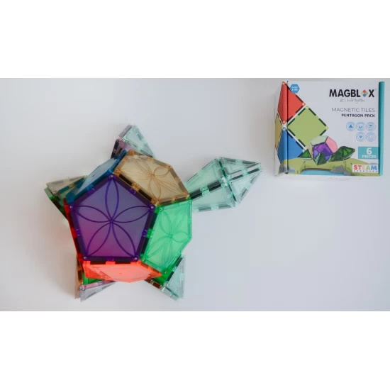 Set magnetic Magblox - 6 piese magnetice pentagon pentru constructie Set magnetic Magblox - 6 piese magnetice pentagon pentru constructie