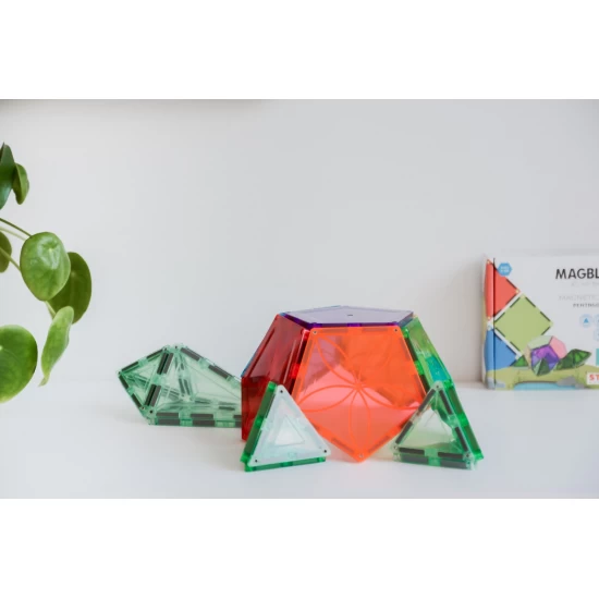 Set magnetic Magblox - 6 piese magnetice pentagon pentru constructie Set magnetic Magblox - 6 piese magnetice pentagon pentru constructie